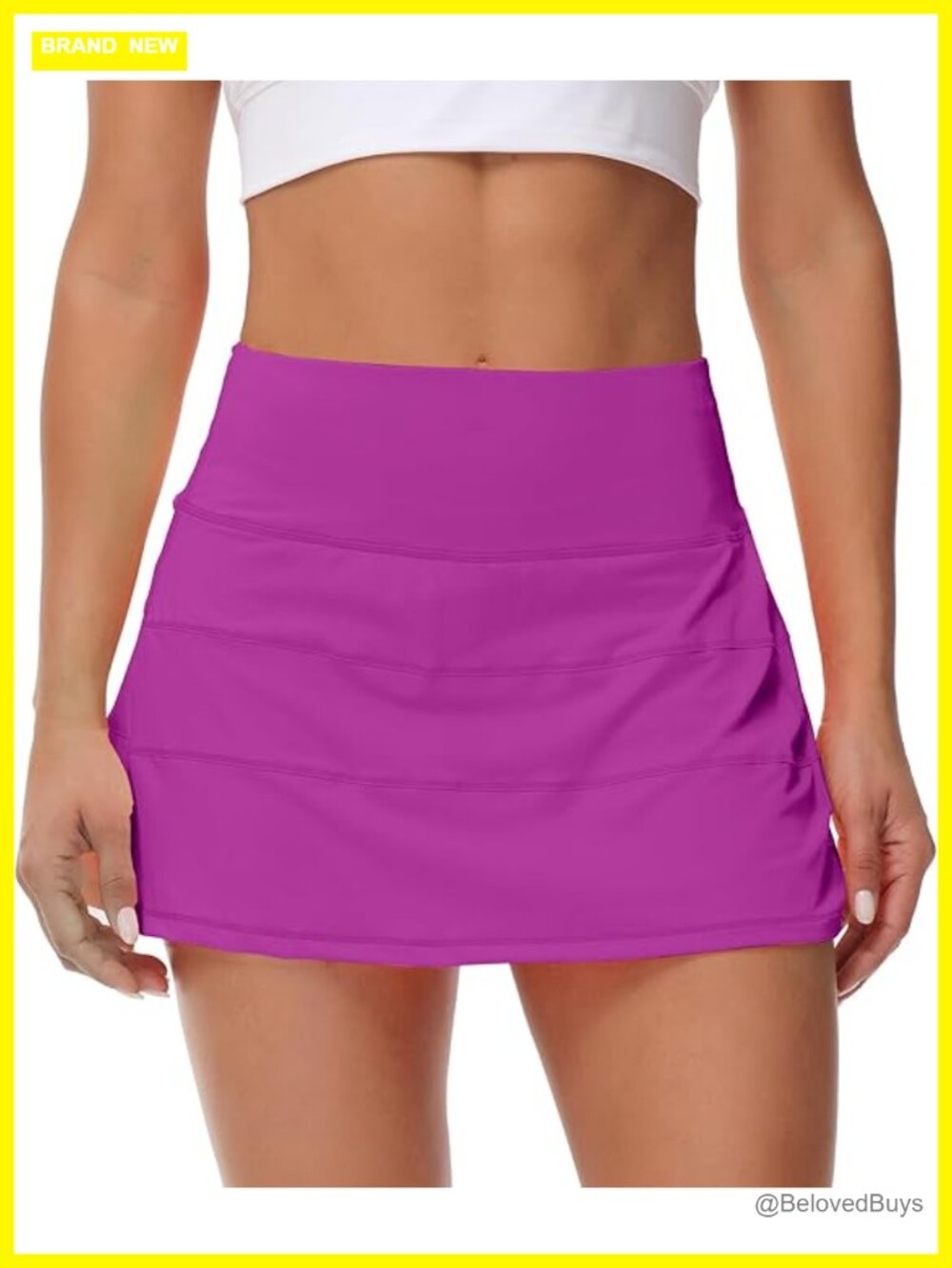 Pleated High Waisted Tennis Skort with Pockets Built-in Shorts Athletic Golf